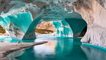 Turquoise Marble Caves of Patagonia, Chile