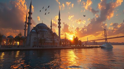 Fototapeta premium Sailing scenery of Hongze Lake, Huai'an City, Jiangsu Province, China