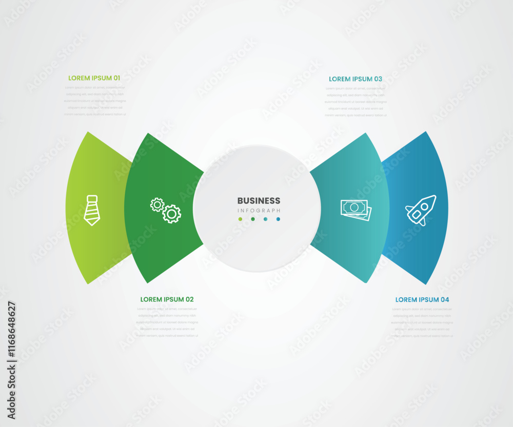 Poster infographic circle. process chart. vector diagram with 4 options. can be used for graph, presentatio