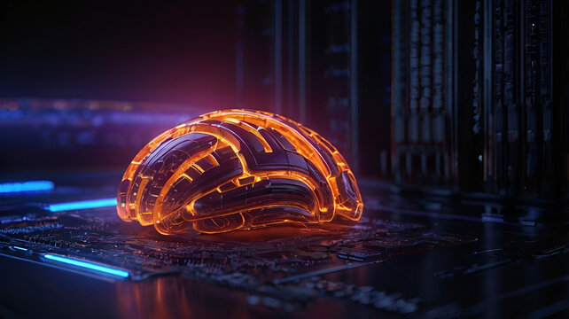 Extraterrestrial Neural Nexus &ndash; Glowing Alien Artifact Illustration