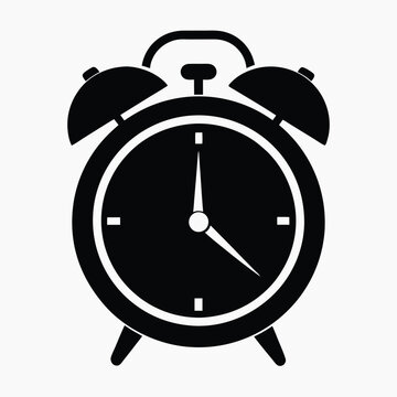 recommend clip art: Retro Alarm Timepiece black silhouette,silhouette timer alarm clock logo and icon design