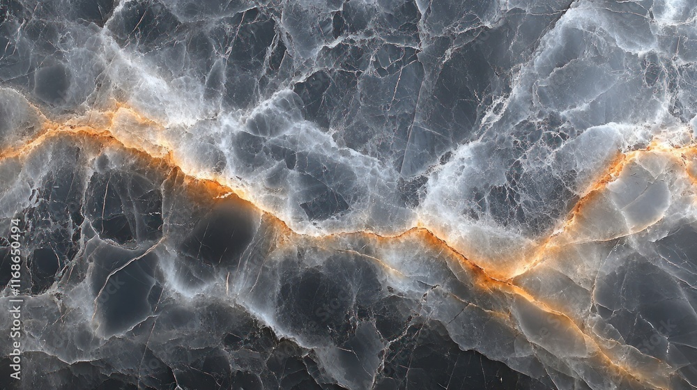 Aufkleber a close-up of a textured stone surface with intricate patterns and golden veins.