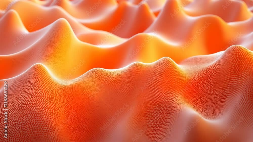 Poster dynamic orange waves mesmerizing texture and fluid patterns on vibrant surface, evoking energy and m