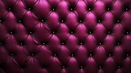 Obraz premium A close-up of a tufted, glossy purple leather texture with decorative buttons.