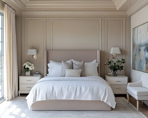 Elegant Modern Bedroom Interior with Soft Color Palette Design