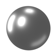 Silver metallic ball png sticker, 3D rendering graphic, transparent background