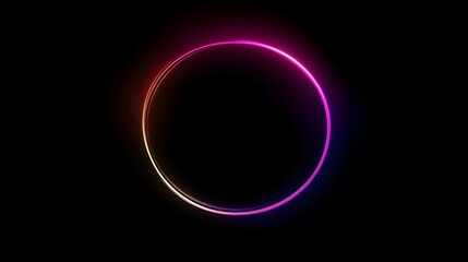 Glowing Neon Circle Abstract Design Art