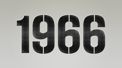 3D Bold metal number 1966 on silver background.	