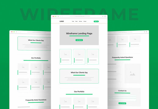 Modern Wireframe Landing Page Template