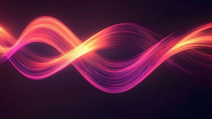 Fototapeta premium Abstract glowing pink and orange wave lines