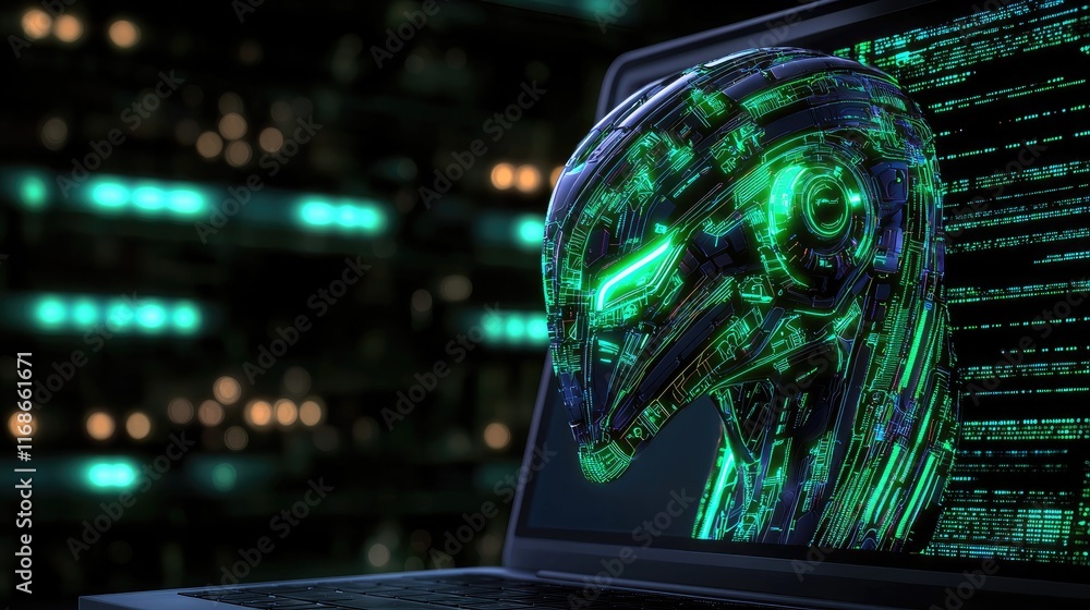 Poster futuristic digital transformation virtual environment 3d render technology cyber space high-tech con