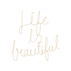 Life is beautiful png calligraphy sticker