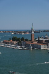 Fototapeta premium Bird's eye view of Venice on a clear summer day
