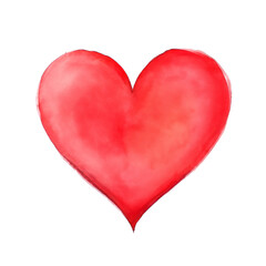 Fototapeta premium Watercolor red heart on white background, Perfect for Valentine's day holiday card, fabric print, decoration, etc.