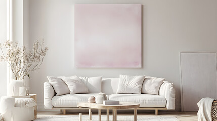 Serene Pastel Pink Elegance on Creamy White Canvas