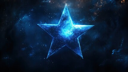 Blue Glow Star. Light glowing effect.]