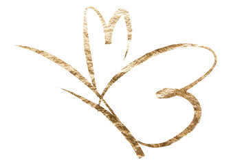 Butterfly png sticker, gold aesthetic illustration on transparent background