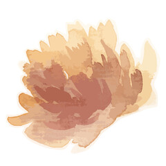 Golden floral transparent png watercolor sticker