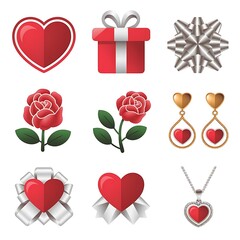 Icon set for Valentines Day gift designs