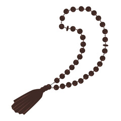 Prayer beads misbaha isolated on white background