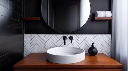 Modern bathroom design showcase contemporary home interior photography stylish setting aesthetic focus