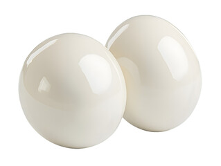 Two Hard-Boiled Eggs Isolated On A White Background, PNG Transparent