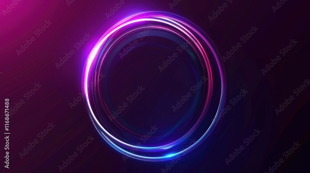 Poster abstract glowing circle lines on dark background. elegant circle shape design. round lines abstract 