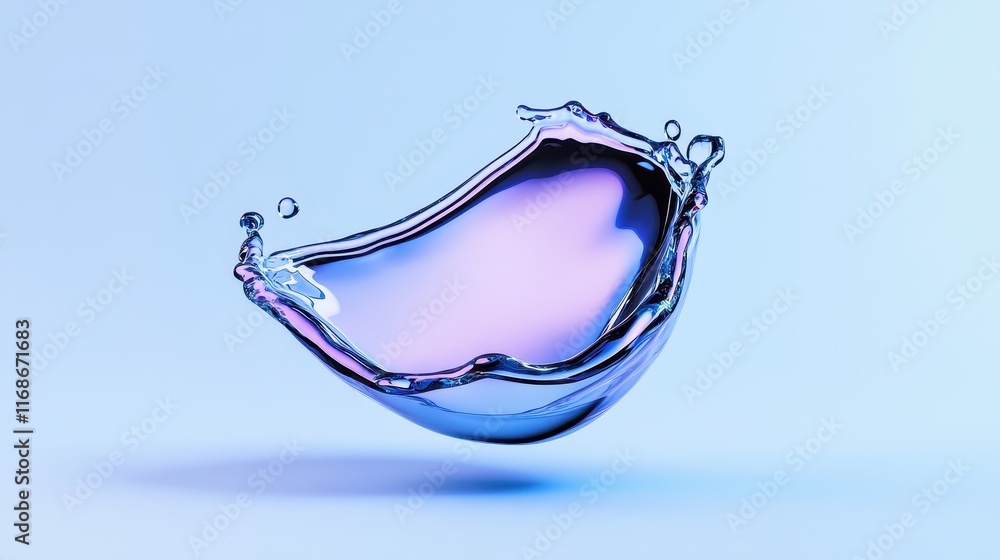 Aufkleber dynamic water splash studio high-resolution image clean minimalist abstract concept