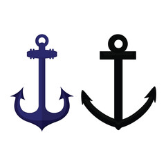 Anchor silhouette icon set