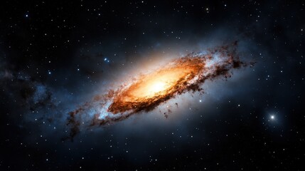 Fototapeta premium Stunning galactic spiral formation outer space astronomy image cosmic environment wide-angle view astrophysics concept