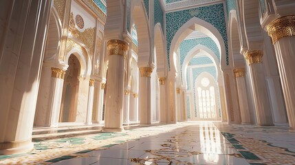 Fototapeta premium Huge Hassan II Mosque with worlds tallest minaret in Casablanca Morocco