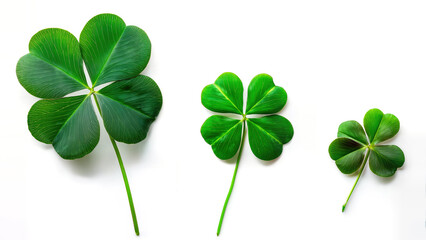 four leaf clover in different sizes