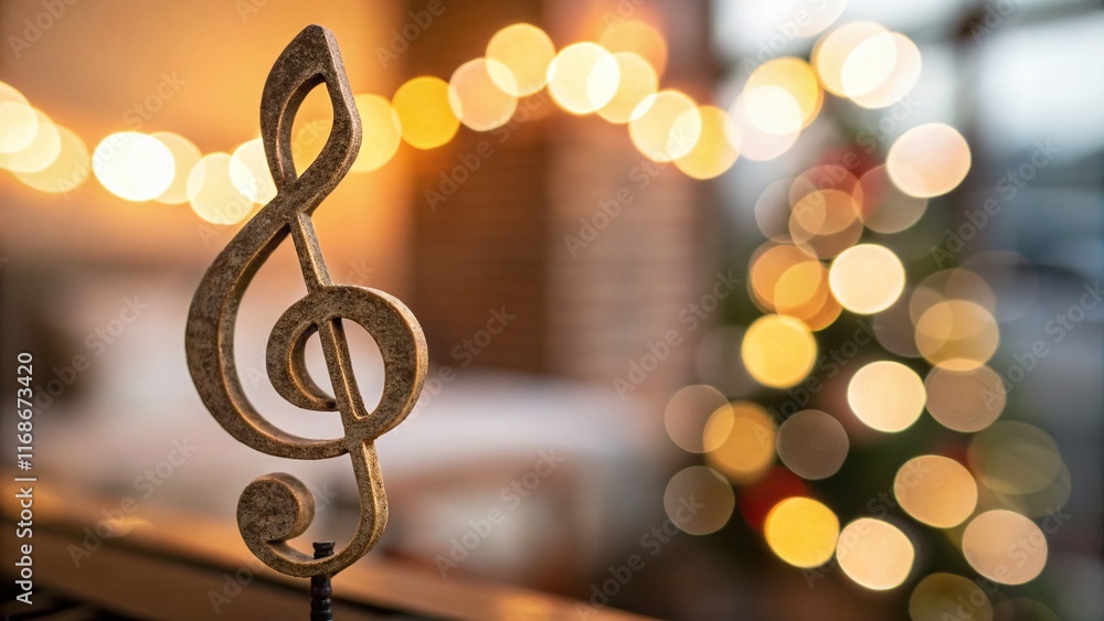Poster bokeh music note rest: abstract half rest symbol with soft focus background