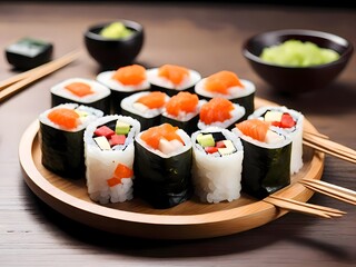 sushi and chopsticks