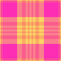 Vibrant pink and yellow plaid pattern, perfect for textile design, fashion, website backgrounds, or any project needing a bold, energetic aesthetic.