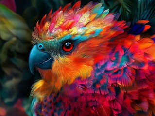 Obraz premium Colorful feathers in the background, mobile wallpaper, colorful feathers, colorful feathers, colorful feather art wallpaper, colorful feathers wallpaper.