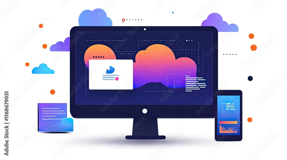 Poster cloud-based ai solutions streamlining operations, improving team collaboration, and enhancing produc