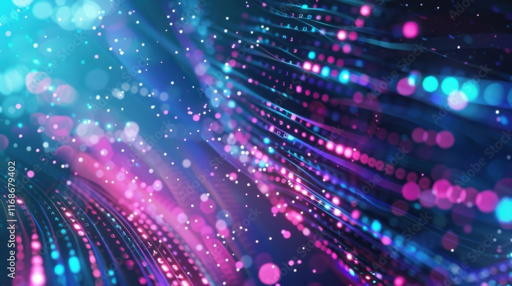 Poster abstract particle technology background design, big data communication technology science and techno