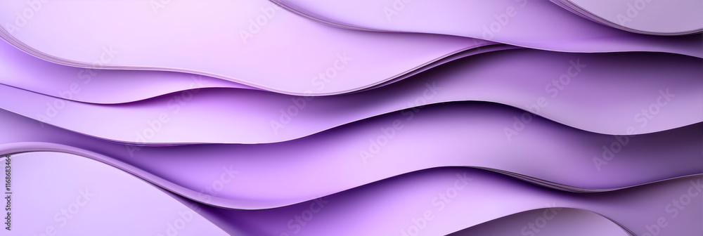 Poster flows of lavender waves creating a soothing abstract background in vibrant hues