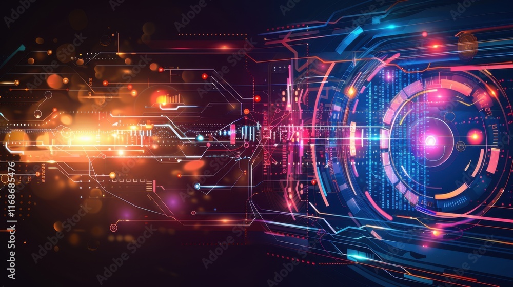 Poster abstract technology background hi-tech communication concept futuristic digital innovation backgroun