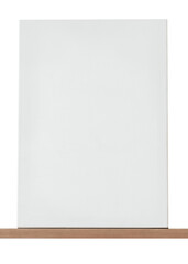 White canvas png on a wooden shelf