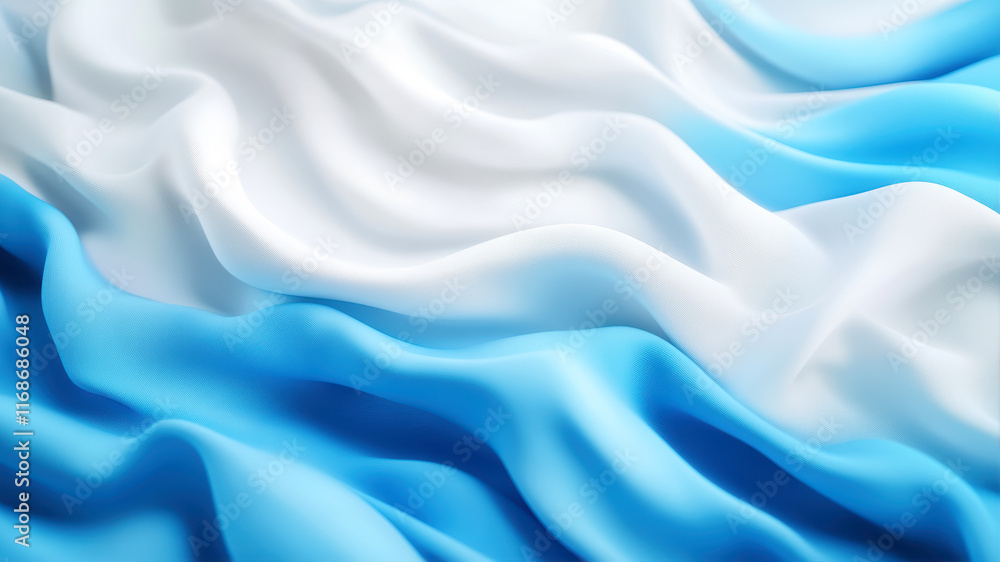 Aufkleber fluid waves of blue and white create an abstract canvas of tranquility and motion