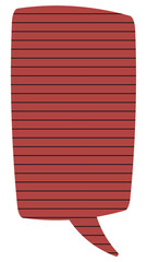 Speech bubble PNG clip art, lined paper pattern style