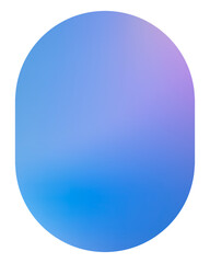 Ellipse png sticker geometric shape, blue gradient flat clipart