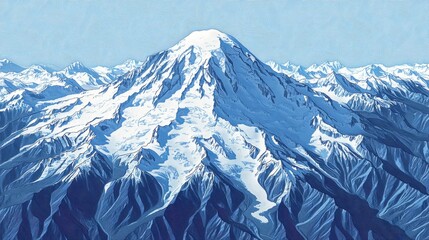 A stunning view of the snow capped Swiss Alps by Murren, Switzerland, with rugged peaks and steep slopes under a clear blue sky. The blend of snow and rock showcases the alpine beauty in bright l