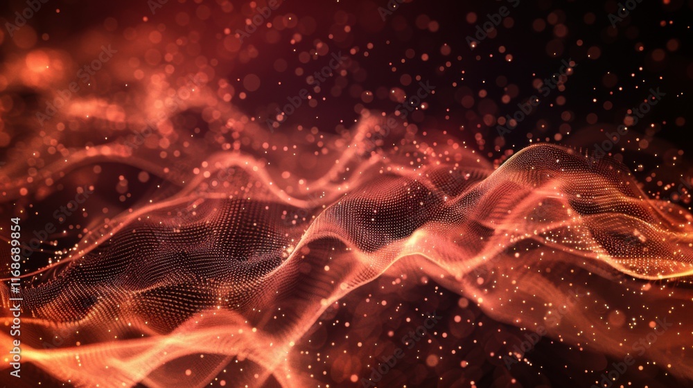 Poster Abstract technology particles lines mesh background. Vector abstract graphic design banner pattern background web template. copy space for text