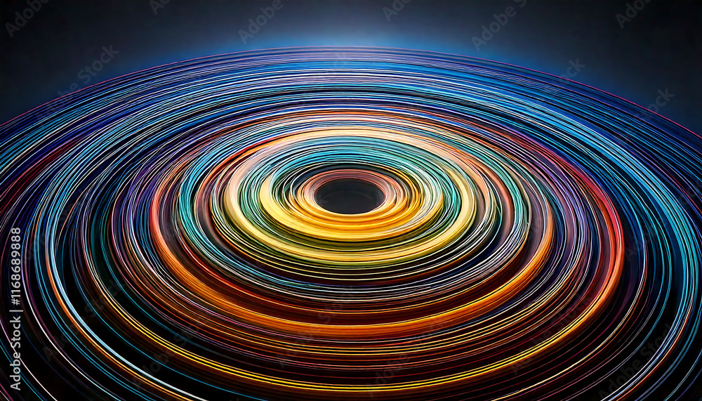 Aufkleber vibrant concentric circles of light radiate outward, creating a mesmerizing abstract design perfect 