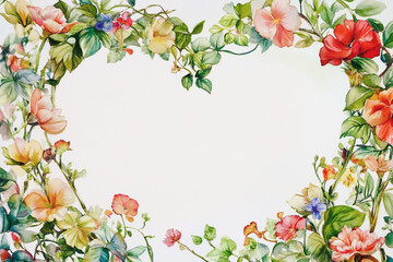 Elegant wedding invitation card background vector. Minimal hand painted watercolor botanical flowers texture template background. Design for wedding, vip cover, poster, rsvp moderncard.Valentine's Day