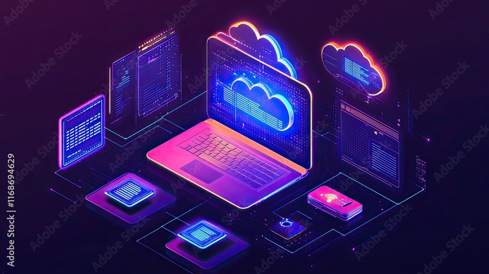 Poster digital transformation enhancing business decision-making, leveraging ai, big data, and cloud comput