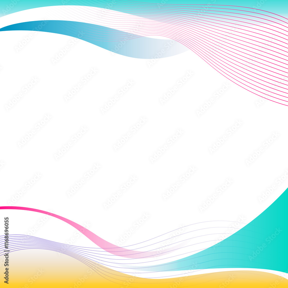 Poster colorful curve frame template design element